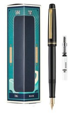 pilot 78g fountain pen Black color body M nib Japan boxed ink converter