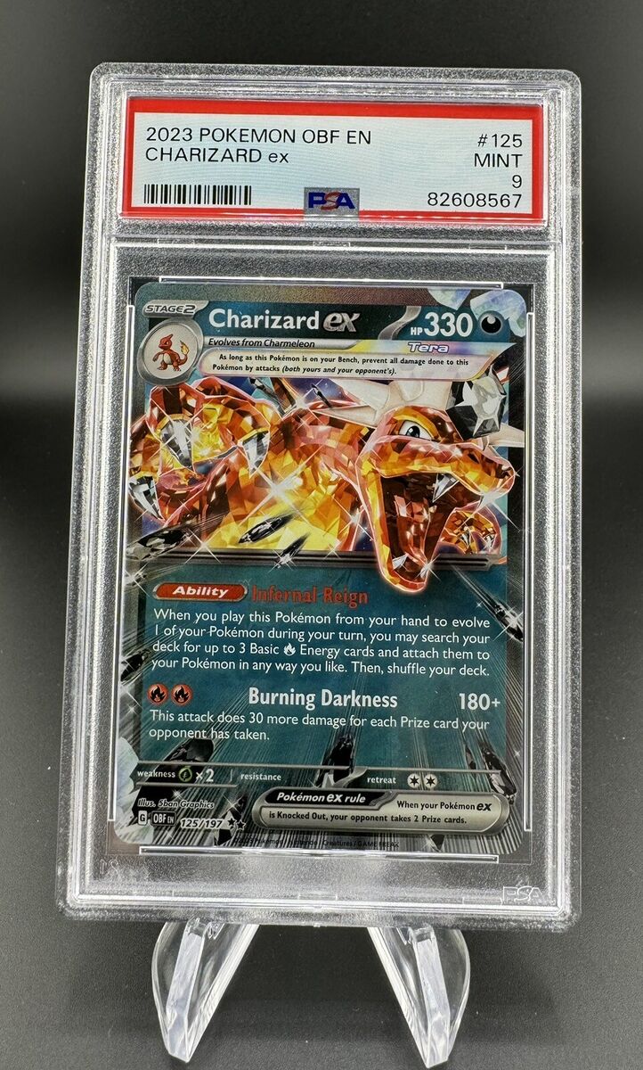 PSA 9 2023 Pokemon CHARIZARD ex #125 OBF EN S&V Obsidian PSA 9 2023 Pokemon CHARIZARD ex #125 OBF EN S&V Obsidian