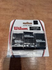 Wilson Ultra Wrap Tennis Racket Overgrip Wrap, Black - 3 Pack