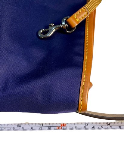 Dooney & Bourke Blue Nylon & Leather Wayfarer Flapover Purse 12" x 13" x 4" B - Picture 10 of 12