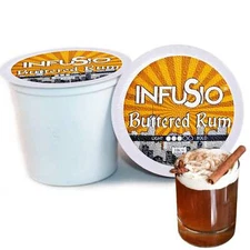 InfuSio Buttered Rum K Cups 96 Count Flavored Cocktail-Inspired Coffee Pods