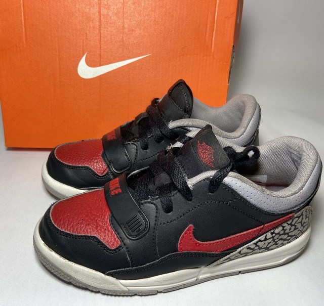 Nike Air Jordan Legacy 312 Low Boys Sz 1Y Black Cement Gray Red CD9055-006 | eBay