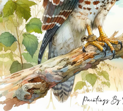 Majestic Hawk in Nature,Watercolor Painting Print 5"x7" on Matte Paper - Picture 6 of 6