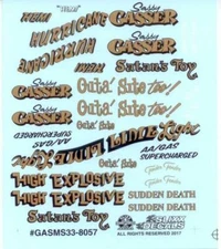 Slixx 8057 Gasser Mini Sheet 33 1/24 1/25 waterslide decal