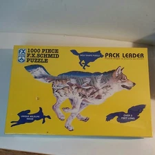  1997 Pack Leader Wolf Shape Puzzle F.X.SCHMID 1000 Piece NIB