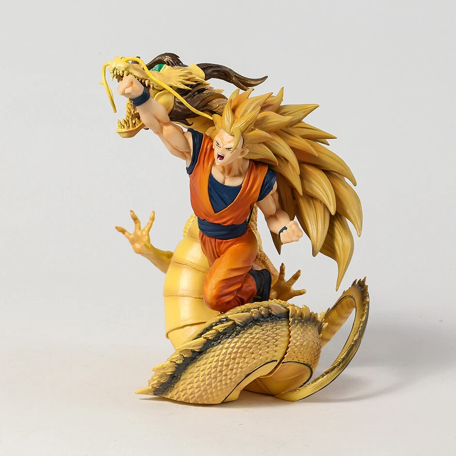 DRAGON BALL Z - Figurine Son Goku SSJ3 coup de dragon, 19cm New Anime  figure