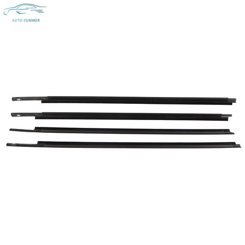 For 2008-2020 Toyota Sequoia 4pcs Black Rubber Door Belt Molding Weatherstrip - Picture 2 of 8