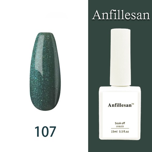 Anfillesan 15ML Gel Nail Polish Summer Nail Soak Off LED UV Gel Top/Base Coat - Picture 142 of 203