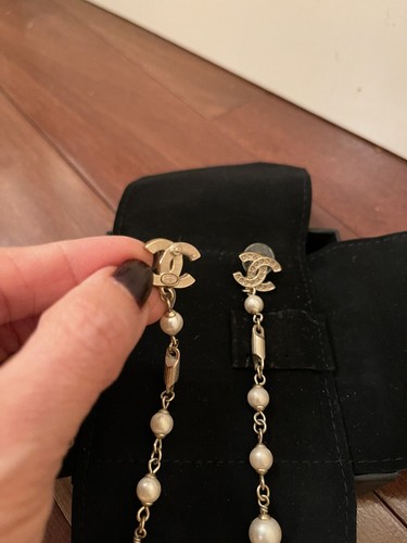 Chanel Pearl Drop Earings CC gold - Picture 4 of 5