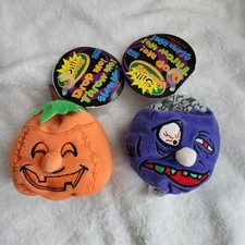 1990's Silly Slammers Beanbag 54 Brainard Purple Brain 53 Gourdy Pumpkin w/tag