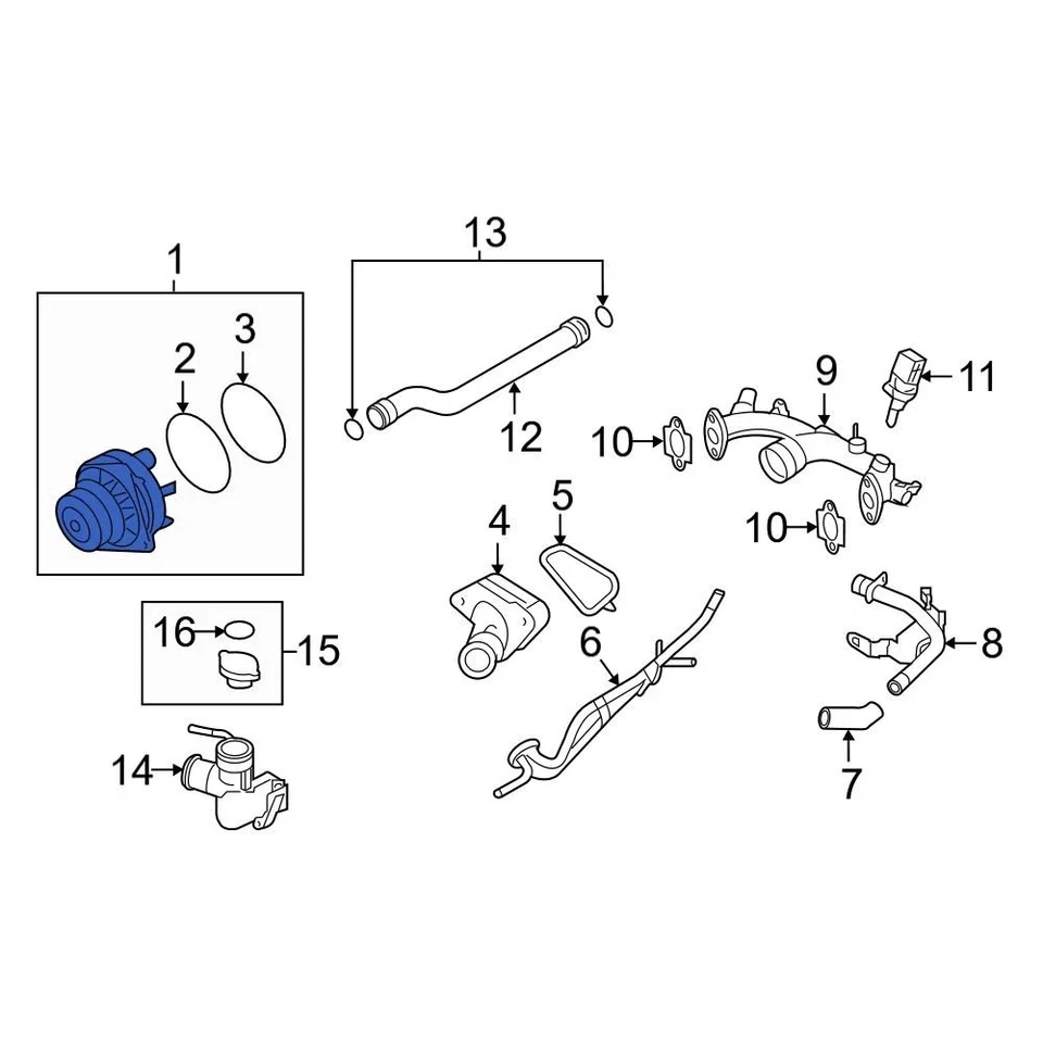 For Infiniti G35 2007-2008 Infiniti B1010JK20A Engine Water Pump Foto 3 de 4