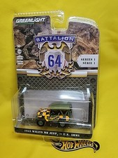 Greenlight Green Machine Battalion 64 1943 Willys MB Jeep-US Army 🔥026