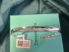 Tlffany&C0/1837/Collection 925 Sterling Silver Bangle Bracelet 7"