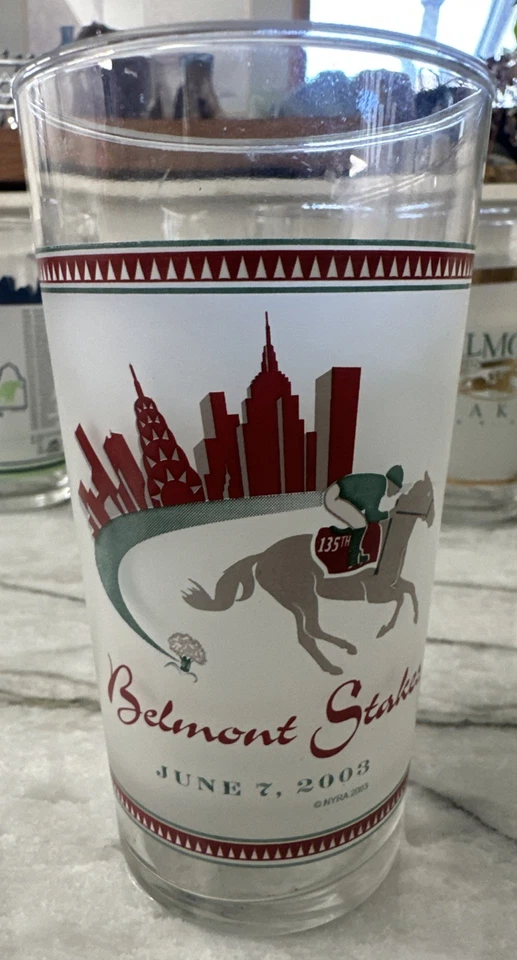 Lot Of 4 Vintage Belmont Stakes Tumbler Glasses. 2000 - 2002 - 2003 - 2006 - Image 4 of 4