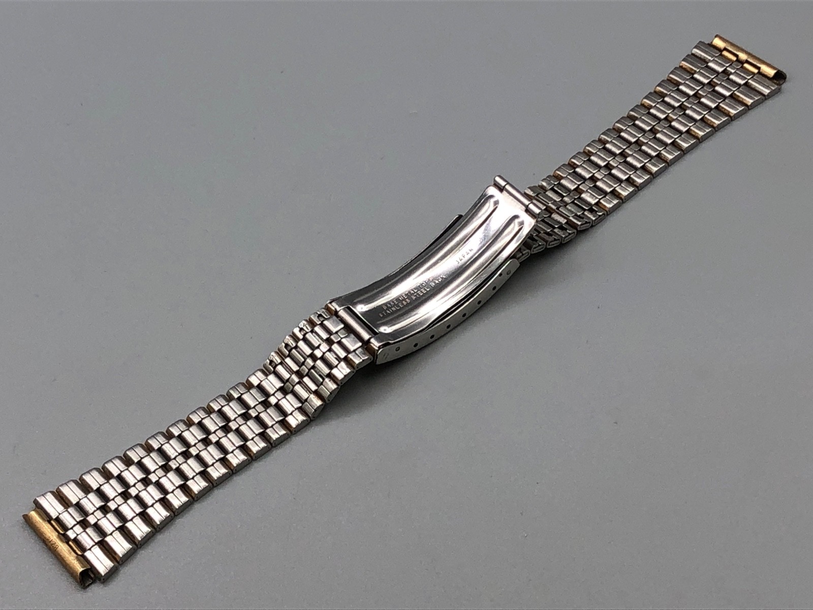 RARE VINTAGE 70's SEIKO SQ JAPAN B USED TWO TONE WATCH B274 BRACELET BAND 20mm image 3