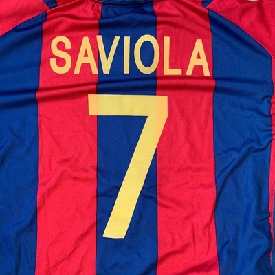 ウェア nike fcbarcelona uniform saviola no.7 RARE Vintage Nike FC Barcelona Jersey Mens Medium Saviola #7 Home