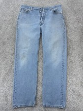 Vintage Levis 501 Jeans Mens 36x32 fit 35x31 Blue Distressed Workwear USA 2002