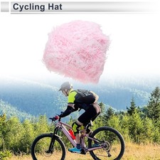 Cycling Hat Keep Warm Pink White 25x22cm Acrylic Fabric 1 Pcs