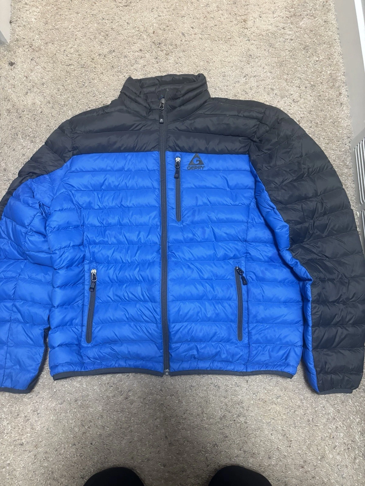 GERRY Fillpower 650 Down Puffer Jacket Mens L Grey/Blue Full Zip Pockets
Opens in a new window or ta