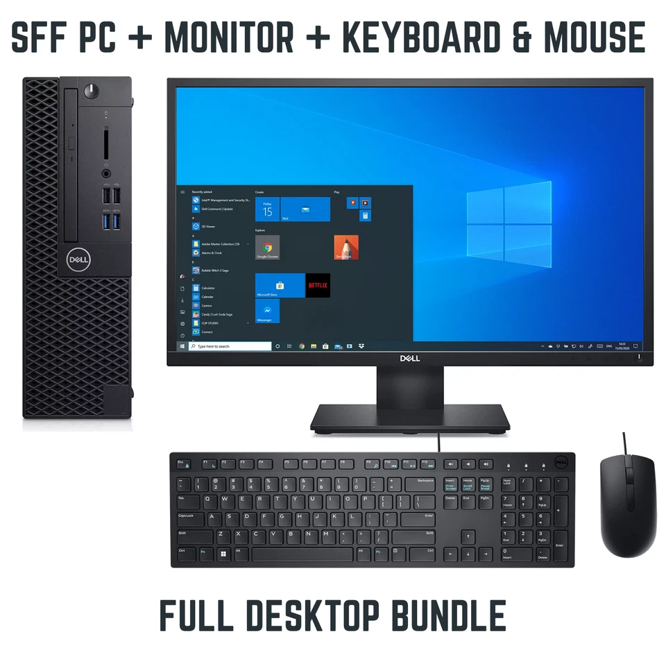 DELL Windows 11 Desktop PC Bundle 24" Monitor CORE i7-8th Gen 64GB RAM 2TB SSD - Image 3 of 4