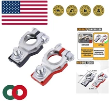 Battery Terminal Connector, Positive and Negative 1 Pair Battery Terminal Ada...