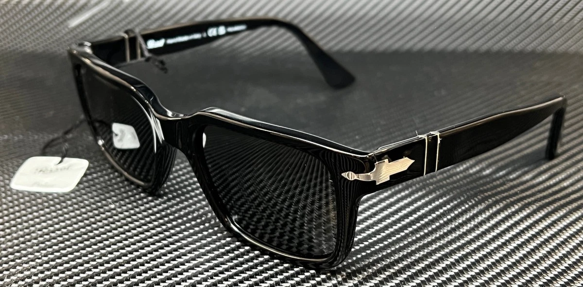 PERSOL PO3272S 95 48 Black Dark Grey Polarized Men's 55 mm Sunglasses