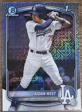 Topps 2025 Bowman Draft Aidan West Mojo Refractor Chrome #BDC-6 Dodgers 1st Ed