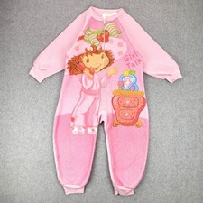Strawberry Shortcake Fleece Sleeper Kids Size 4 Pink Vintage 2004 Pajama