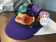 NWT Vintage Atlanta 1996 USA Olympics  Hat Cap Adj Strap Back Iron Kids Bread 