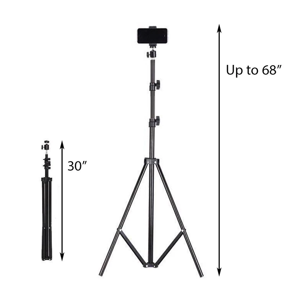 10" LED Ring Light w/Selfie Stick & Tripod Stand Kit for Phone Video Live Stream - Image 2 of 4