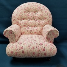 Pink Floral Upholstered Toddler Chair