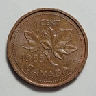 1985 Pointed 5 Variety CANADA 1 Cent Copper Penny P955
