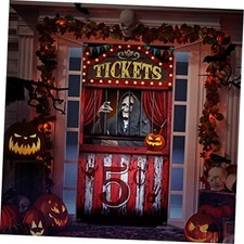 Halloween Evil Circus Door Cover - Bloody Scary Backdrop Banner
