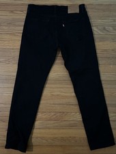 New Levi's 511 Big E Low Rise Skinny Black Stretch Denim Jeans Men 34x32
