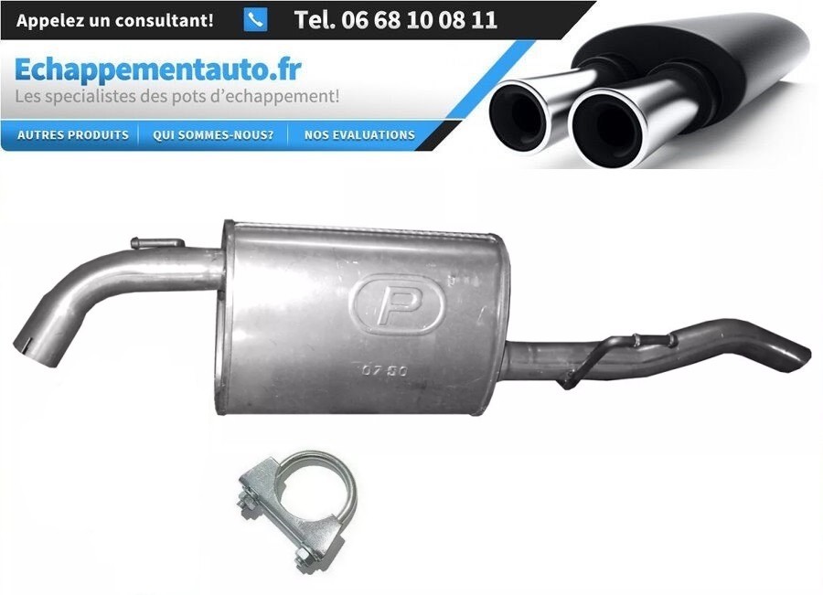 Échappement Fiat Tipo 1.6 D anti-bruit kit silencieux arrière pour réparer le contrôle technique