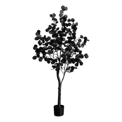 Nearly Natural 5ft Pre-Lit Halloween Black Eucalyptus Tree w/ 220 LED