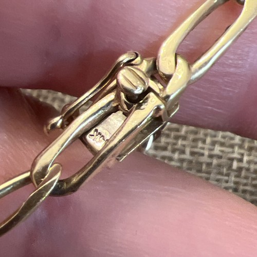 Vintage 14k Yellow Gold Diamond Mens 7.75” 5.5mm Figaro Link Bracelet 11.75g - Picture 15 of 20