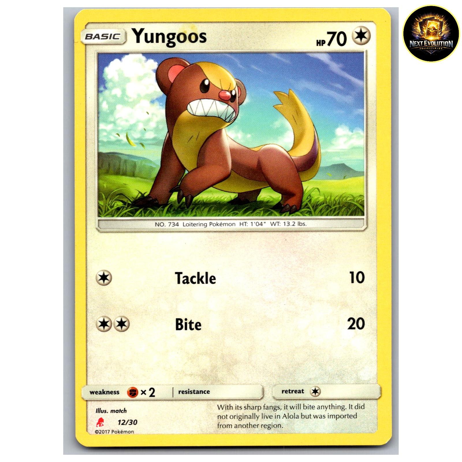Yungoos 12/30 Common SM Trainer Kit: Lycanroc & Alolan Raichu Pokemon LP