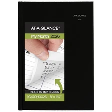 2026 Planner, Monthly, 8" x 11-3/4", Large, Hardcover, DayMinder, Black (G470...