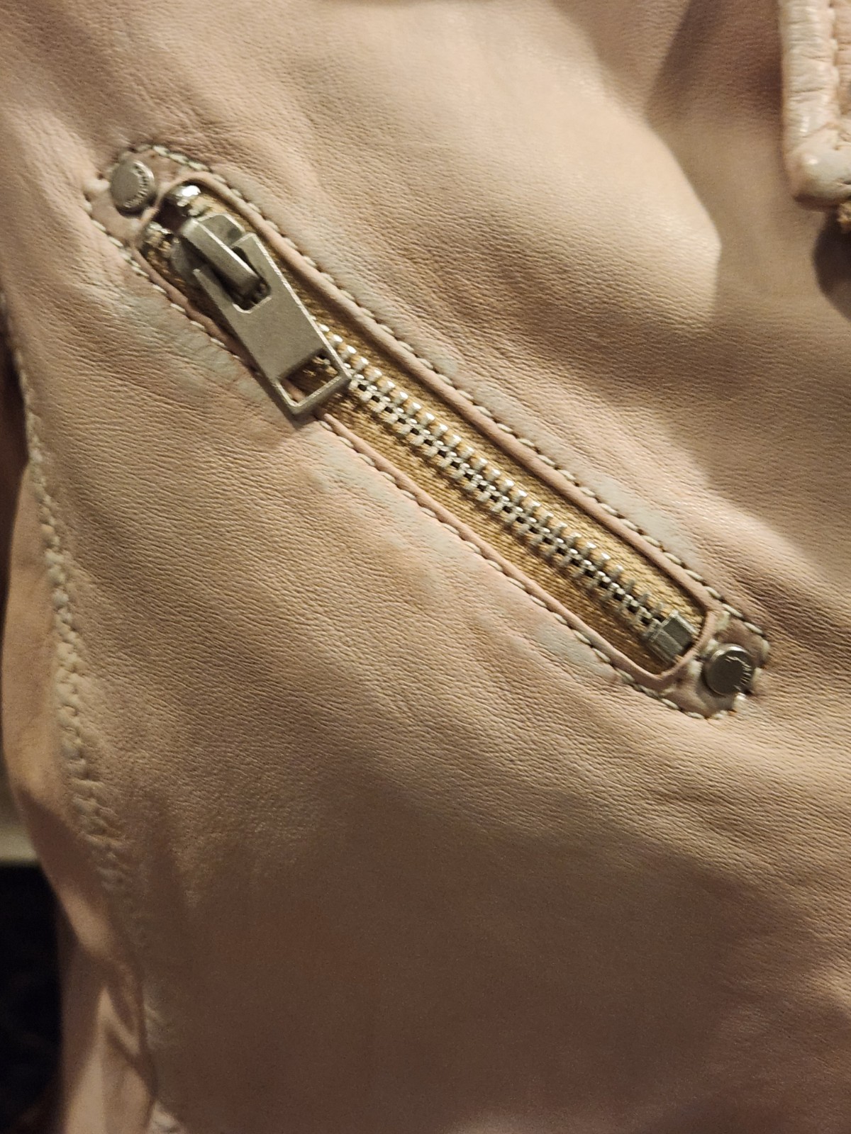 Mauritius Sofia Jacket 100% Lamb Leather Pale Pin… - image 7