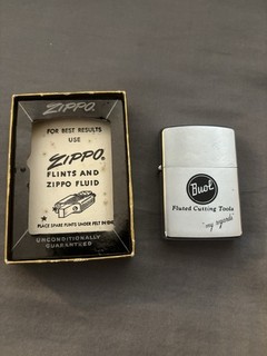 1967 Zippo Buol Fluted Cutting Tools Lighter In Bottom Half Of Original Box