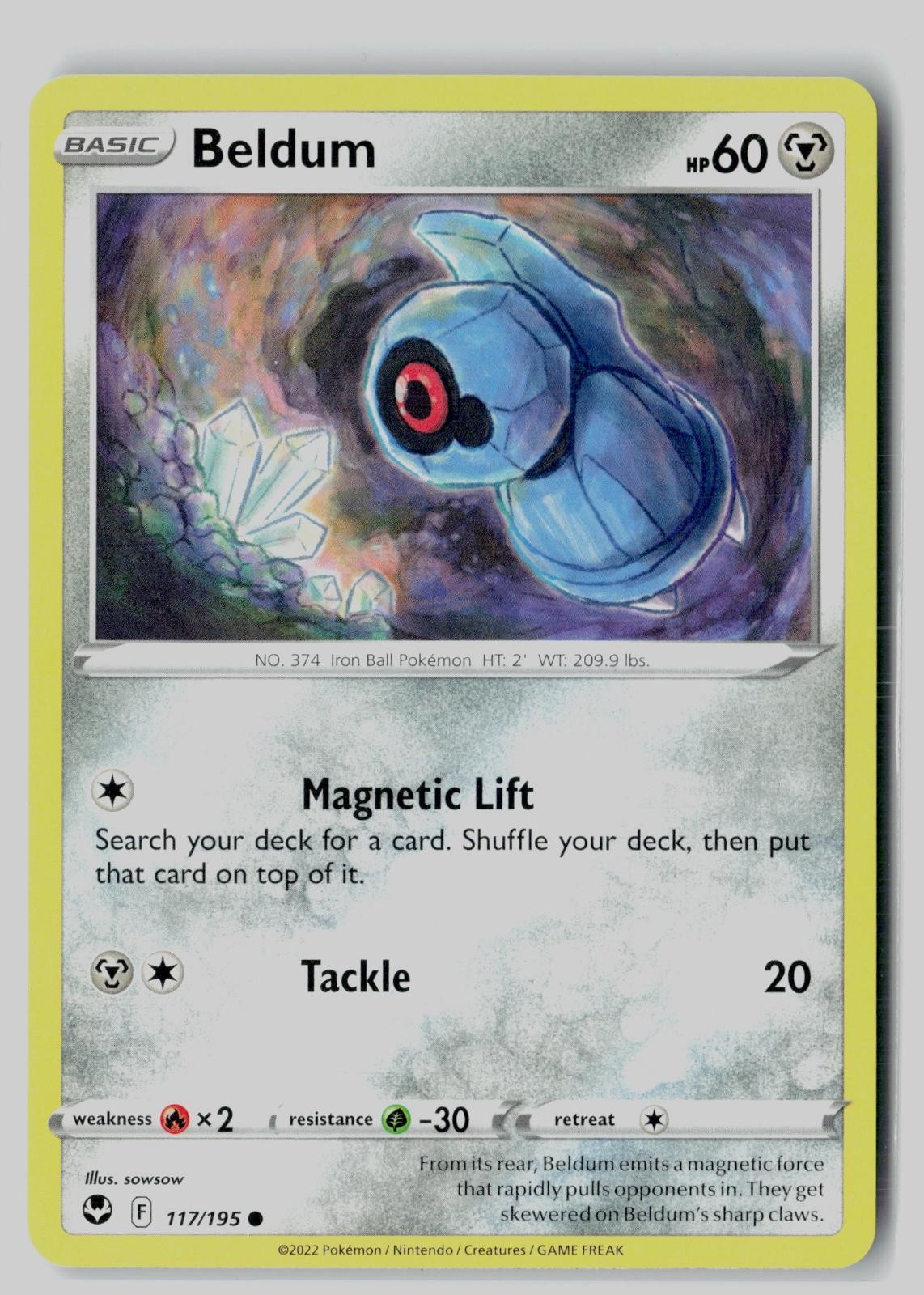 Beldum 117/195 Common Silver Tempest Pokemon NM