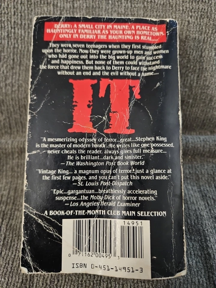 Stephen King IT True First Signet Edition 1st Print September 1987 Paperback - Image 2 of 4