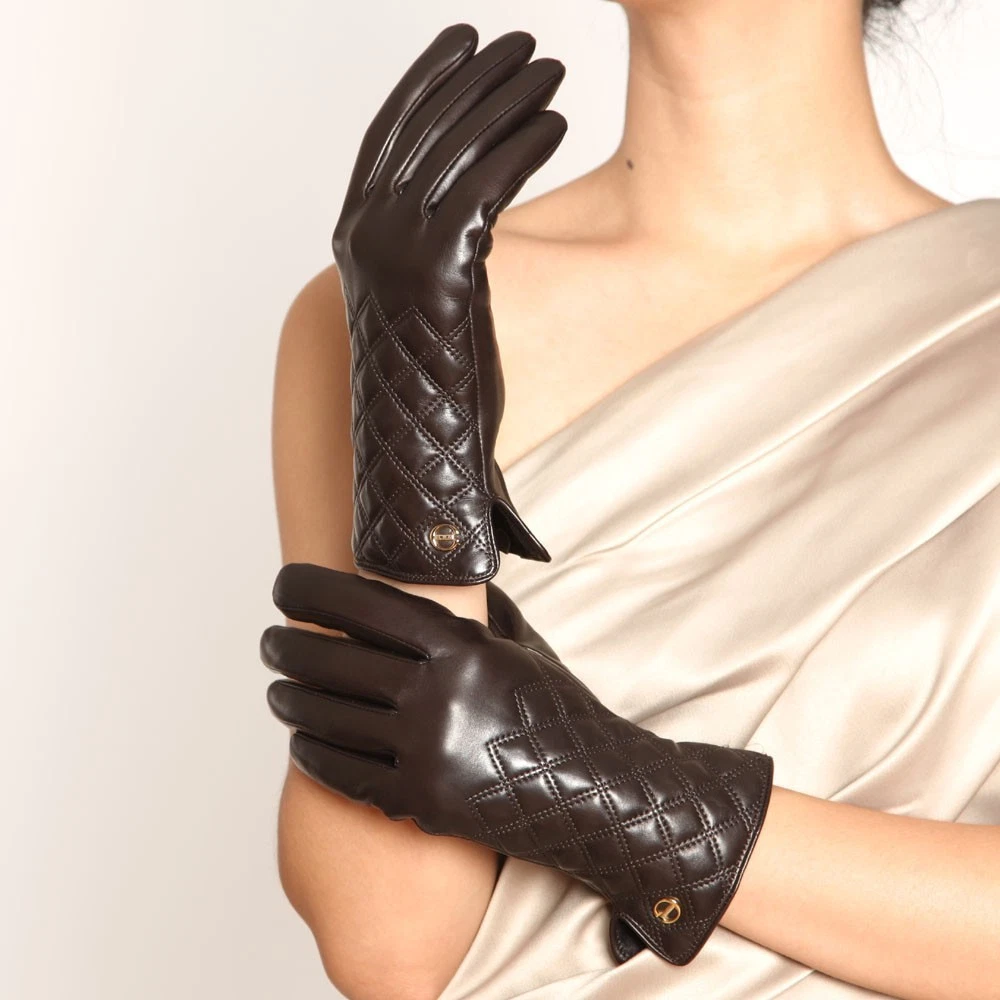 Ladies Woman Genuine Nappa Leather Gloves W or W/O Touch function On Sale #EL026