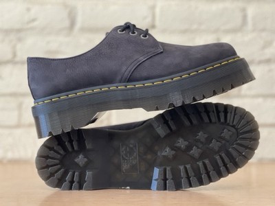Dr. Martens Black Nubuck Leather Platform Lace Up Chunky Sole 31446 Men Size 13