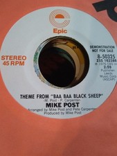 Mike Post, Theme From Baa Baa Black Sheep ~ 1976 Epic promo 45 +sleeve