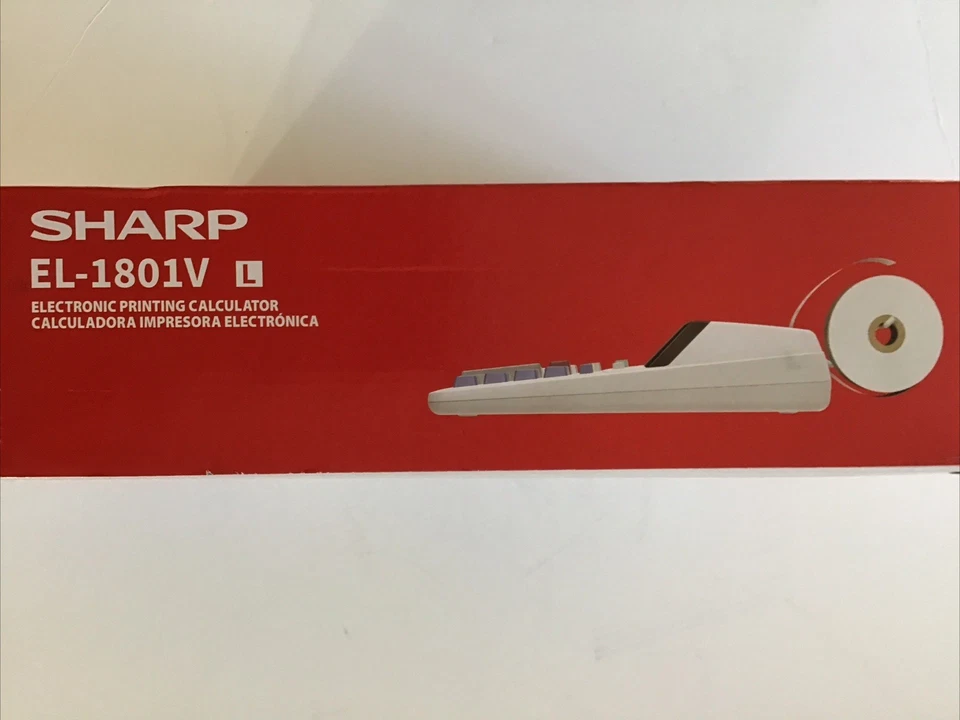 Sharp EL-1801V Portable 12-Digit 2Color Serial Printing Calculator  NEW In Box. - Image 4 of 4