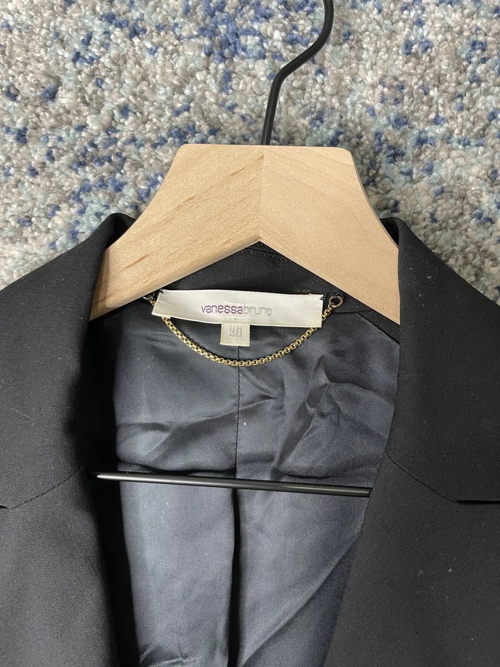 Blazer Vanessa Bruno Mujer 38 Lana Un Botón Forrado Clásico Oficina Chaqueta Foto 2 de 4