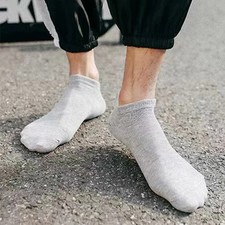 Unisex 10 Pairs of Solid Color Socks, Soft and Lightweight Ankle Socks, Wo