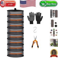Versatile 8-Layer Herb Dryer - Collapsible Mesh Rack for Indoor and Outdoor Use